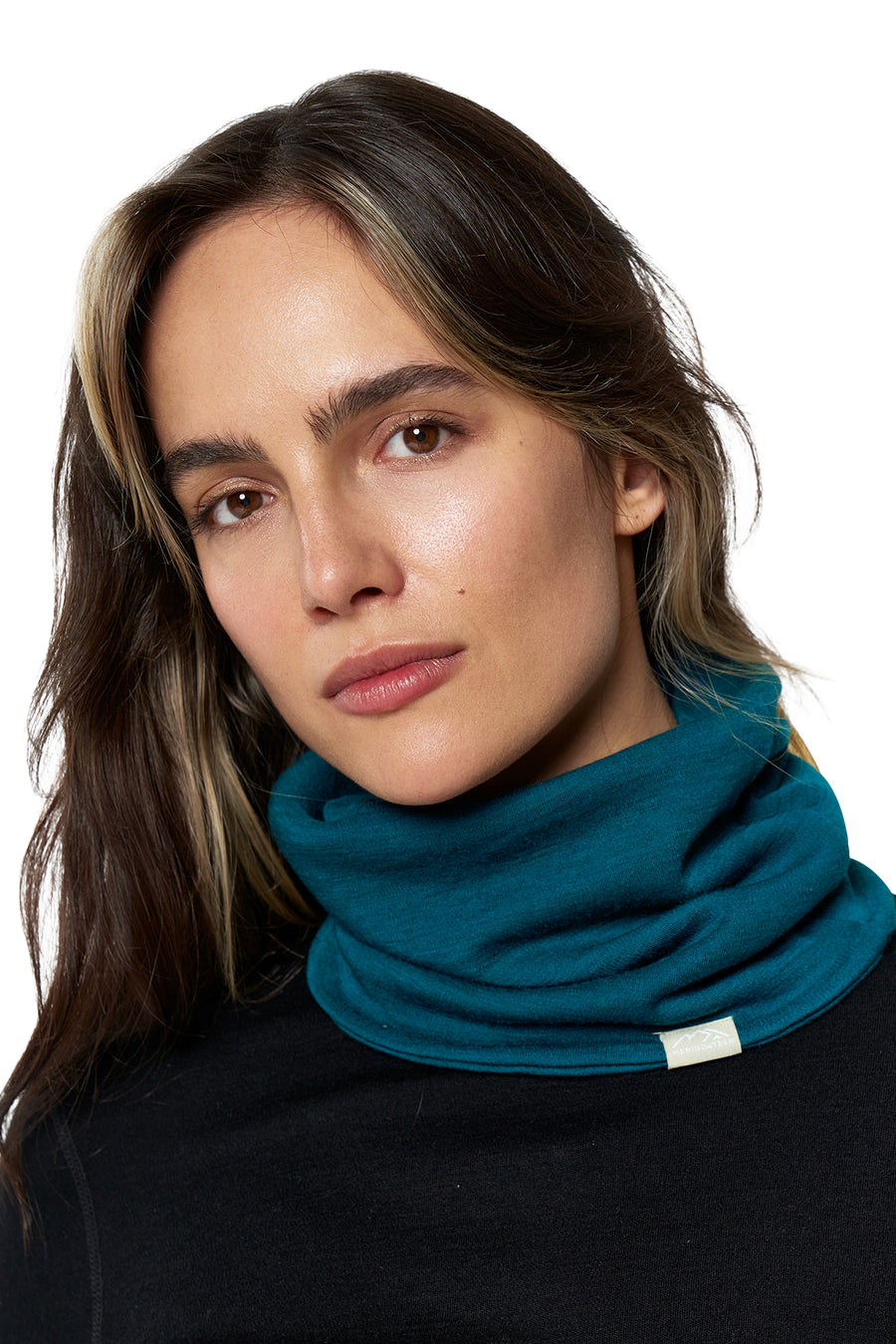 Merino Double-Layer Neck Gaiter Deep Teal — view 3