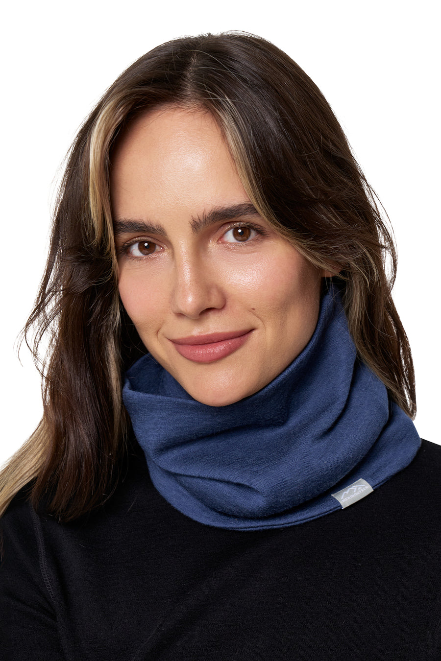 Merino Double-Layer Neck Gaiter Denim — view 2