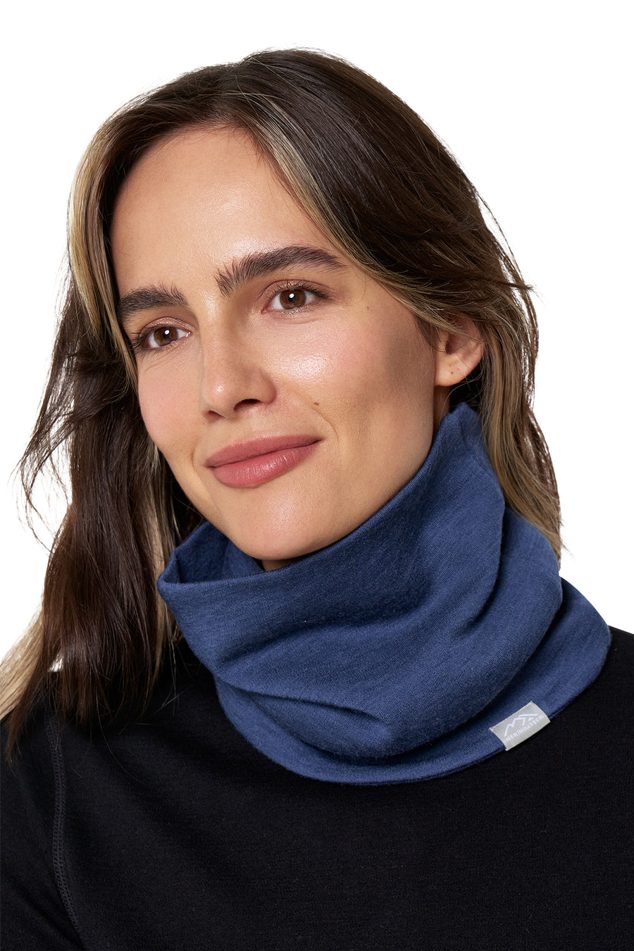 Merino Double-Layer Neck Gaiter Denim — view 3