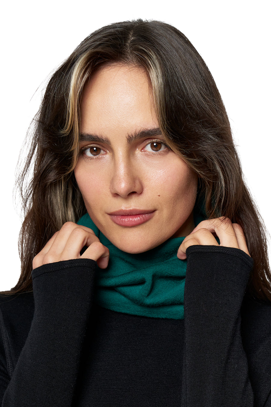 Merino Double-Layer Neck Gaiter Forest Green — view 3
