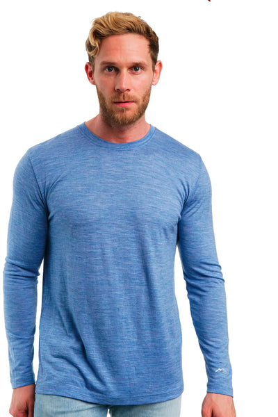 Men's Deep Blue Merino Long Sleeve 165 – Soft & Odor-Resistant