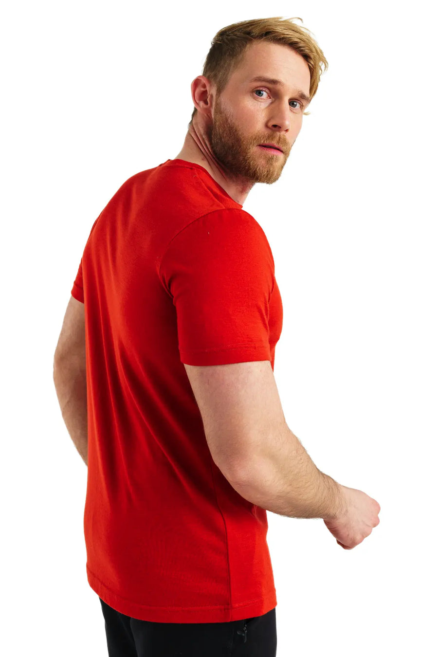 Men's Merino T-shirt Maroon Red — view 3