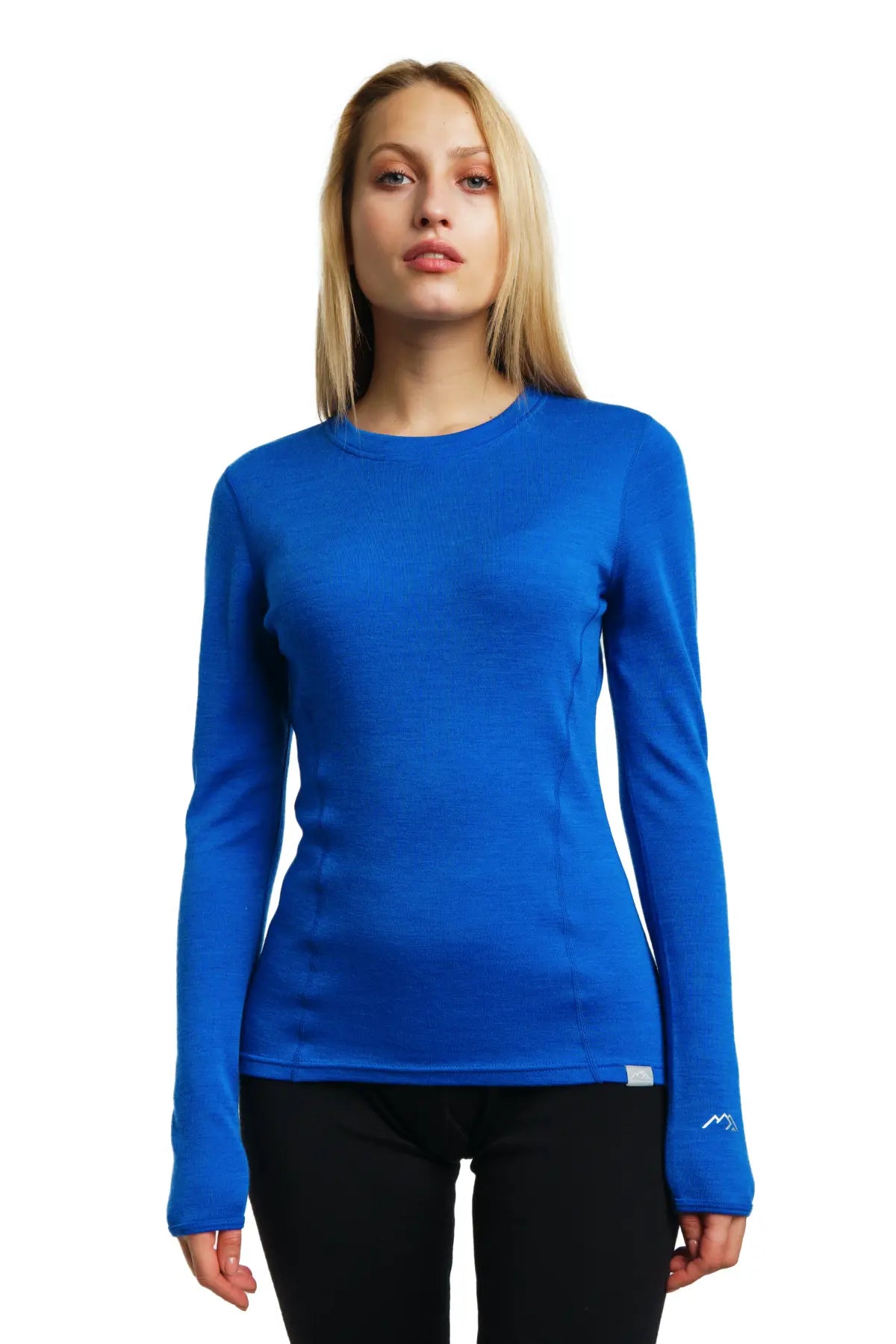 Merino Wool Long Sleeve ( Cobalt Blue) Thermal Base Layer Underwear -  Midweight