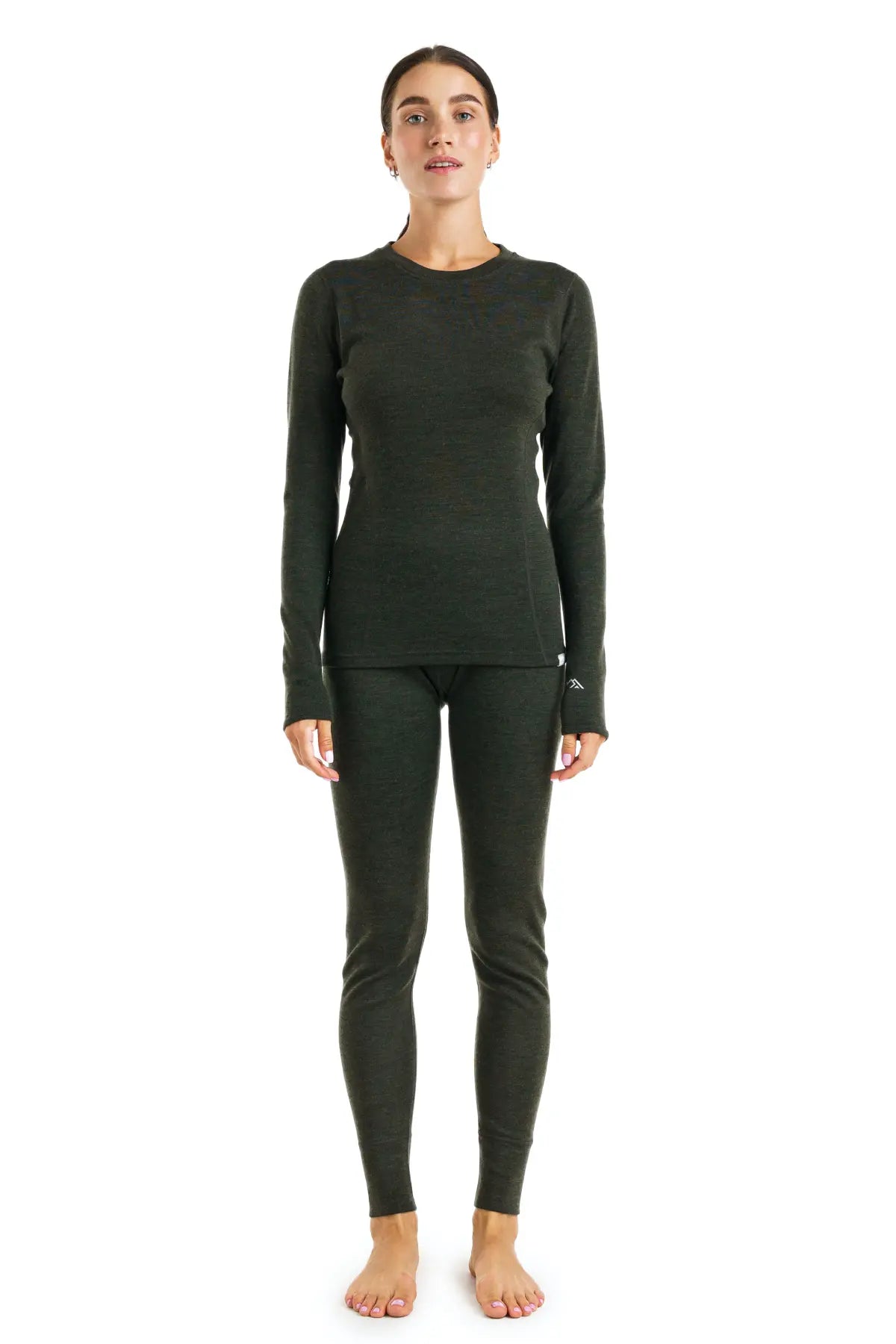 Women's Merino Wool Blend Thermal Underwear Set – Long Sleeve Top & Pants, Winter