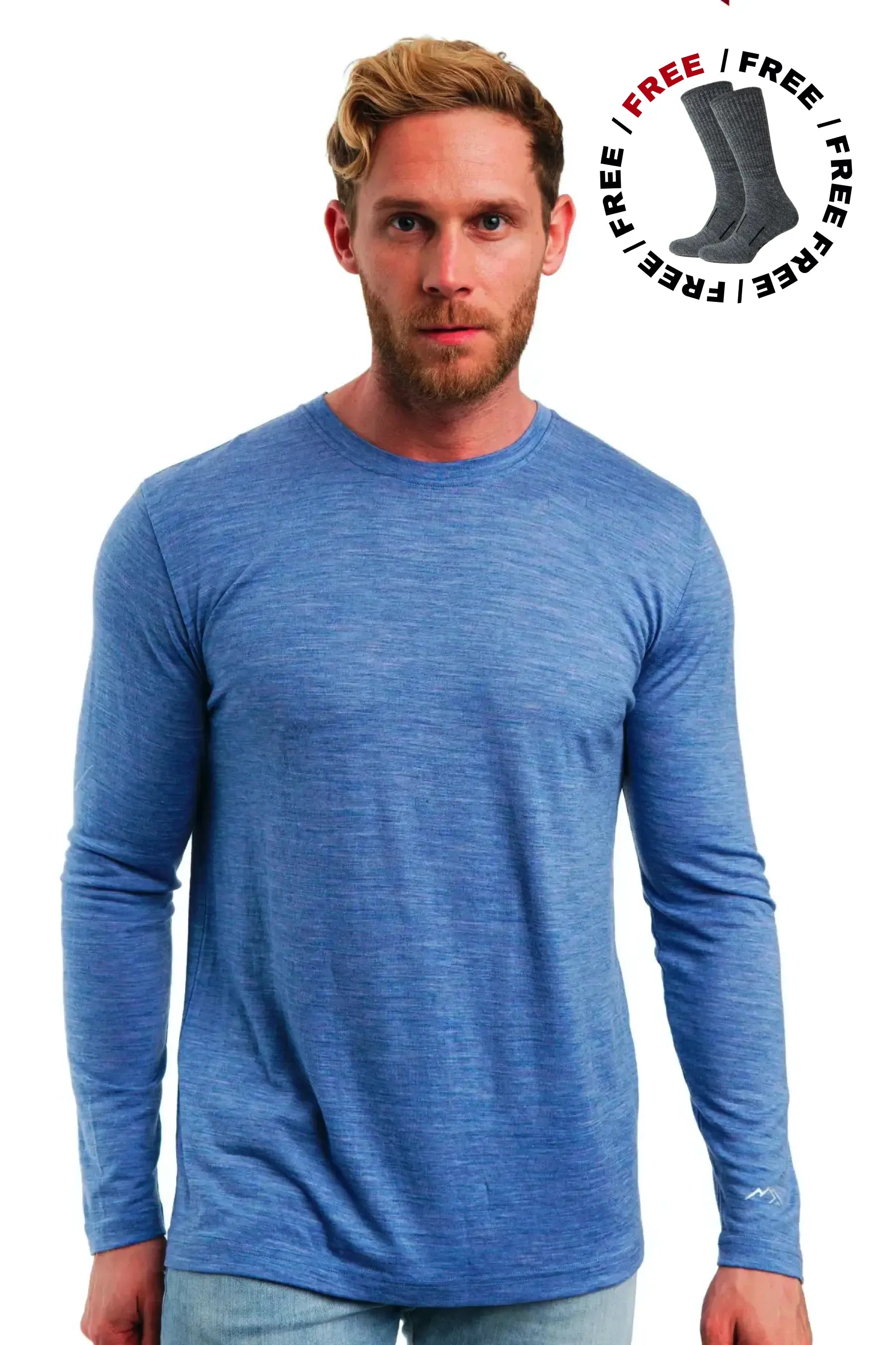 トップス MERINO WOOL LONG SLEEVE T-SHIRT Navy Merino Wool Women's Long Sleeve Top | Crew Neck Shirt | Navy