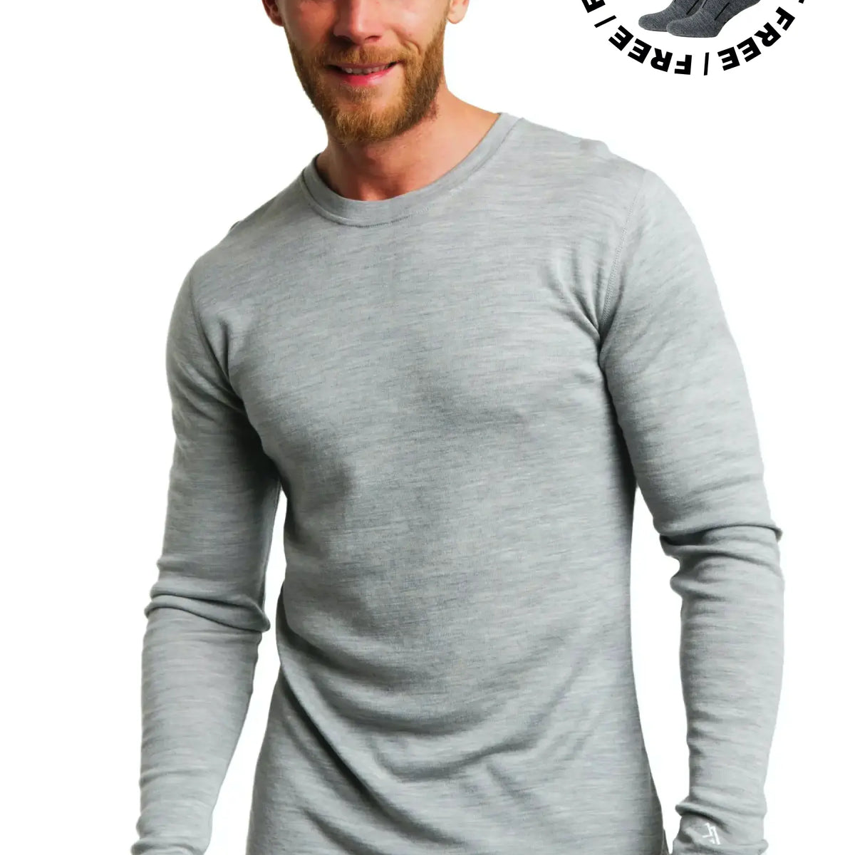 Men’s 250 Merino Wool Long Sleeve – Gray Heather All-Season Layer ...
