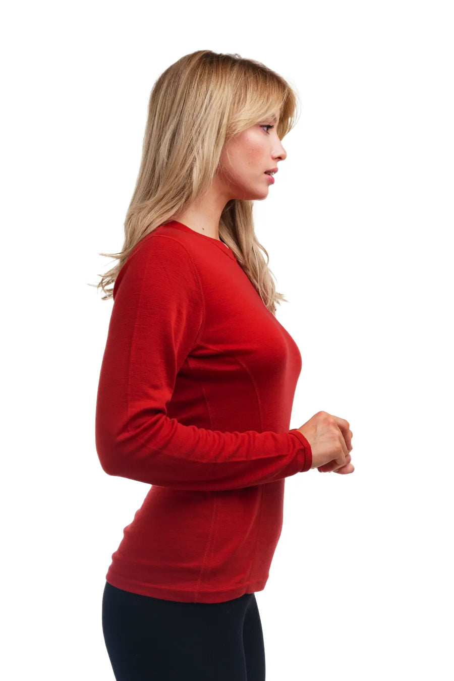 Women's Merino Long Sleeve 250 Cherry Red — view 2