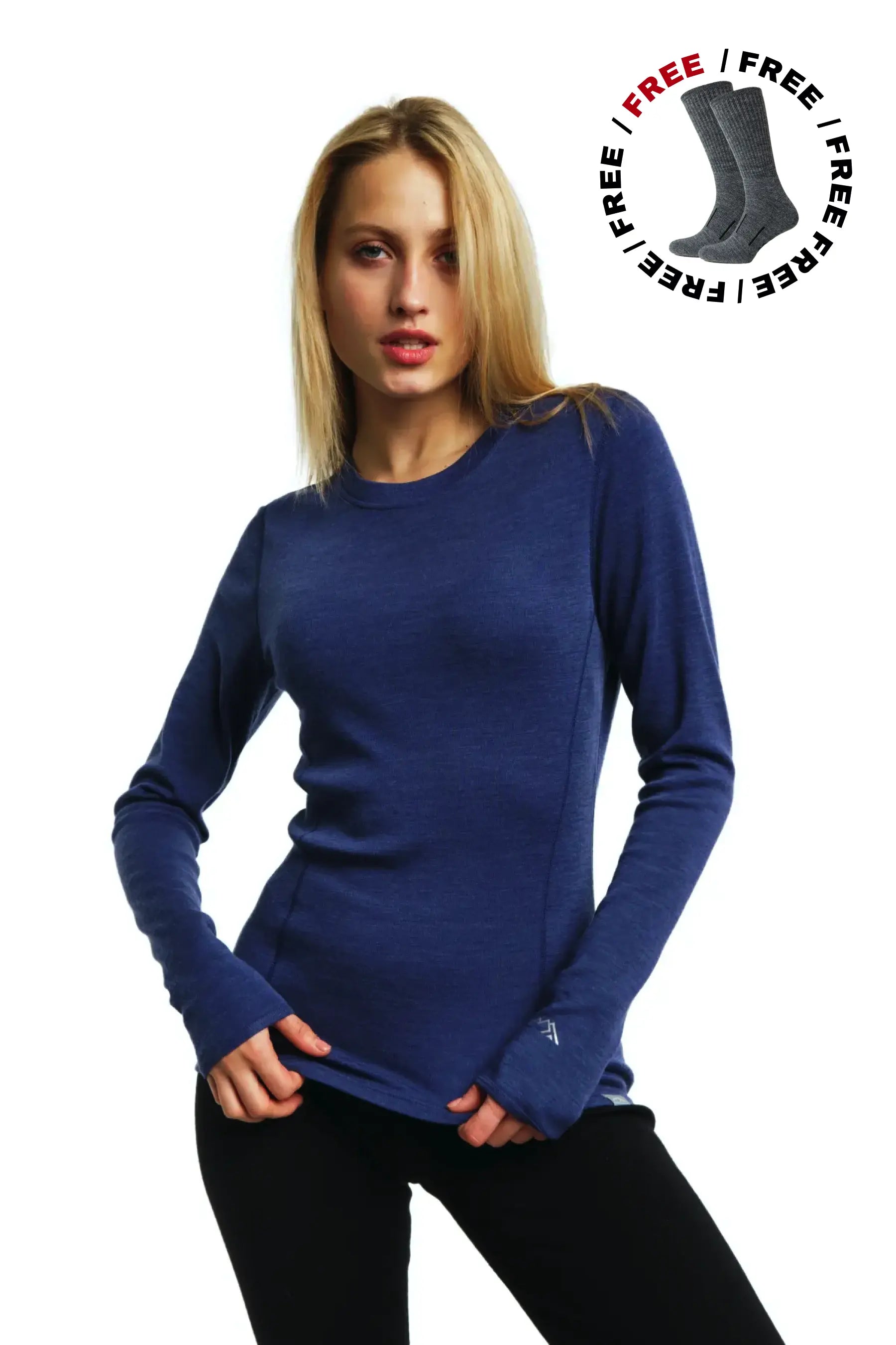 Stay Warm in Style: Women's Midweight Merino Wool Windsor Blue Long Sleeve  Shirt| Merino.Tech – Merino Tech