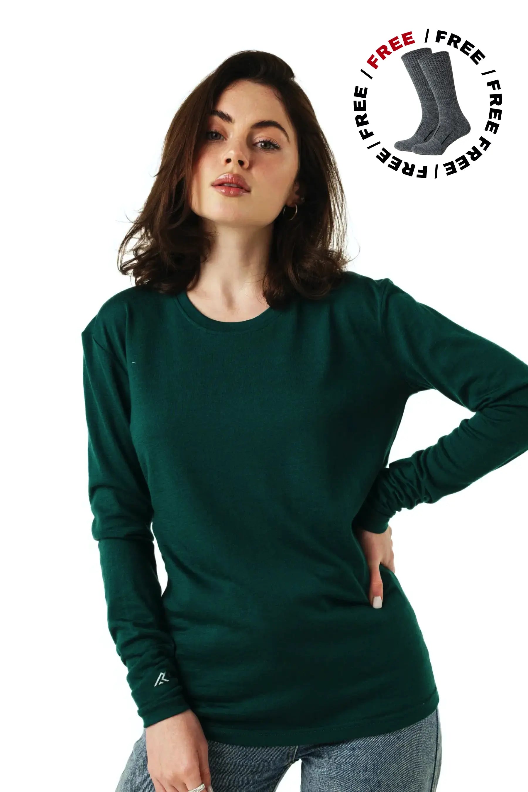 Light & Breezy Women's Merino Forest Green Set for Warm