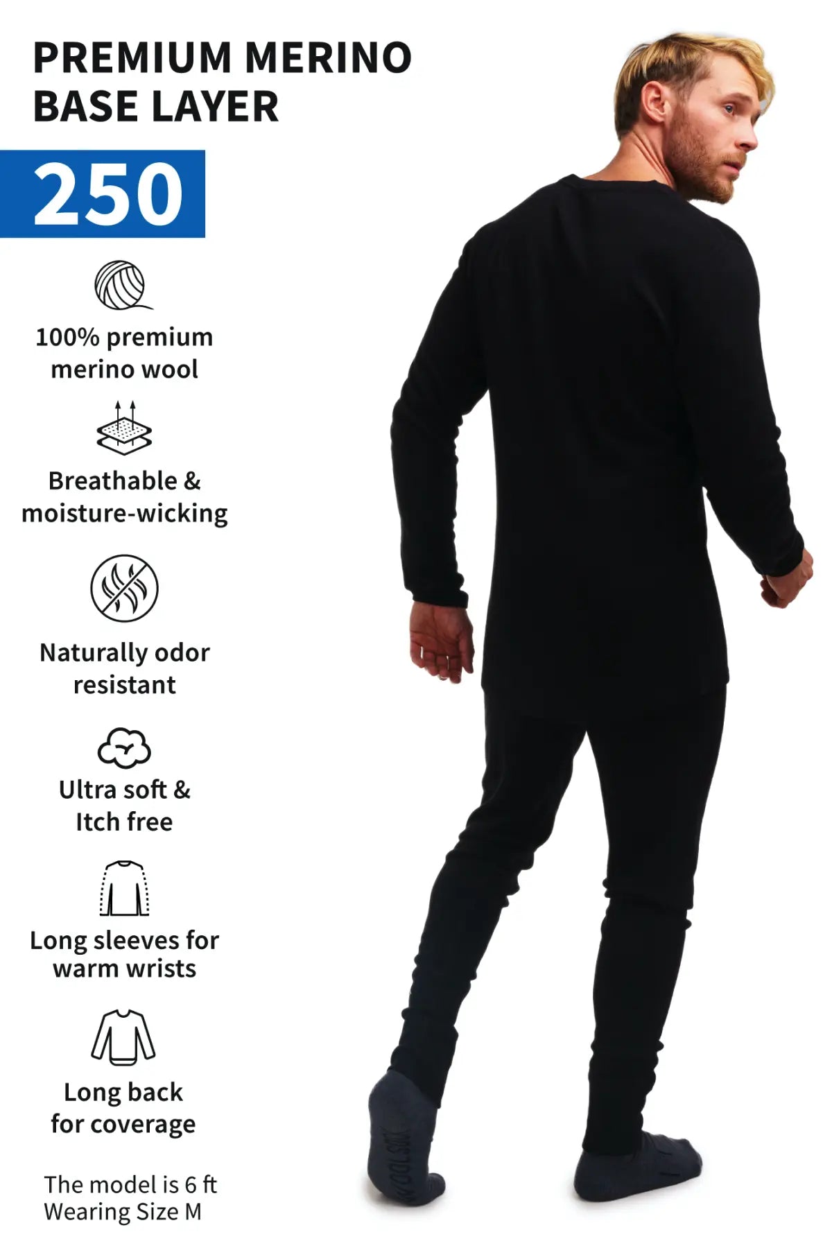 MERINNOVATION Merino Wool Base Layer Set for Men 100% Merino Wool Thermal  Underwear Long Sleeve, Indigo Blue 250, Medium : : Clothing, Shoes  & Accessories