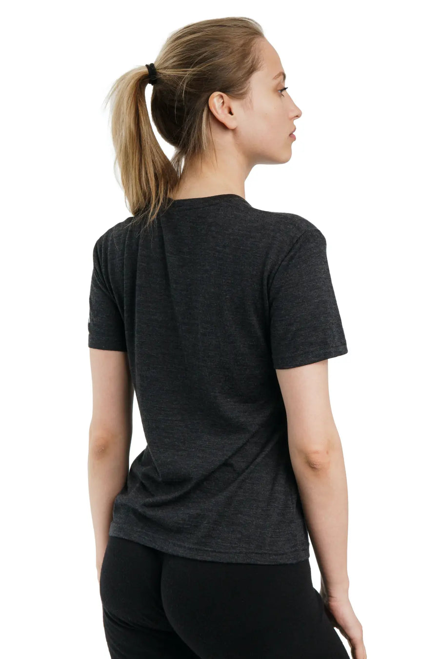 Women's Merino T-shirt 180 Ebony Gray Crewneck — view 3