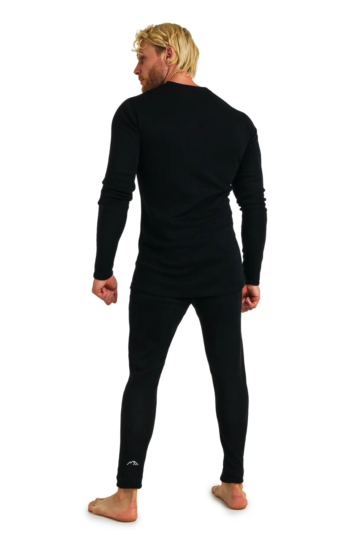 Men s Merino Wool Thermal Set Black Wool underwear men s
