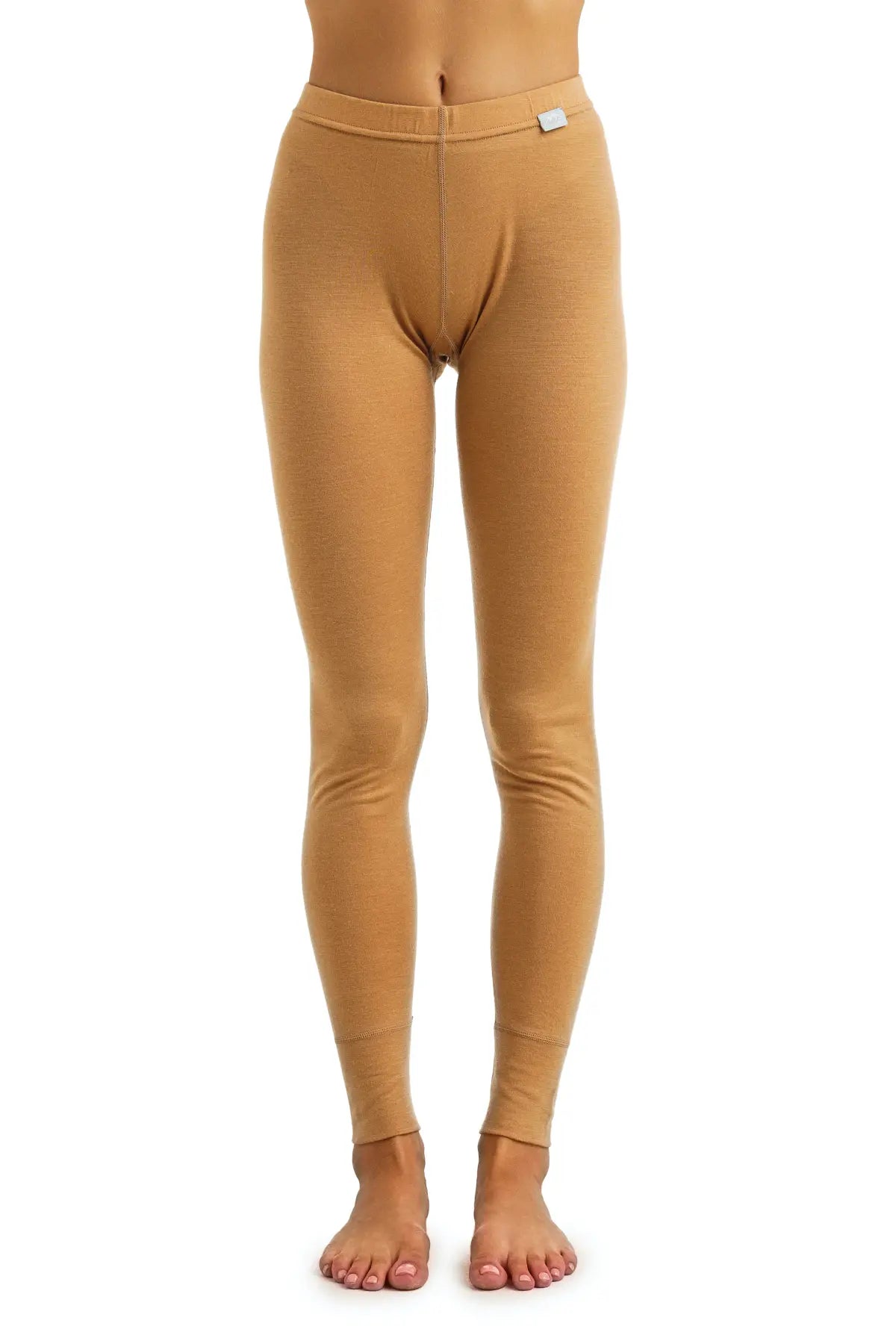 Women's Merino Wool Pants - Base Layer Leggings Camel, Bottom, Underwear, Thermal, Lightweight