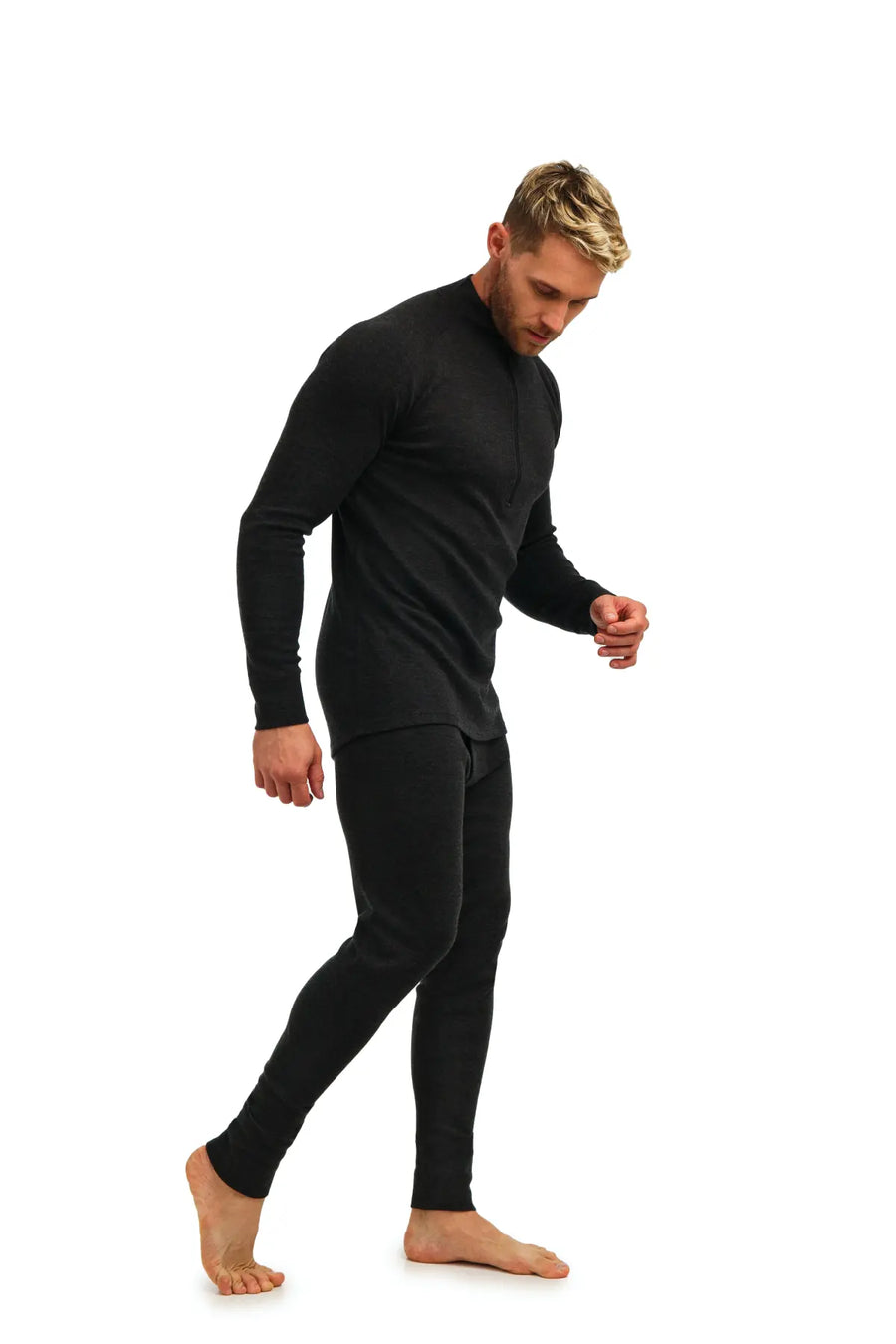 Men's Merino Thermal Set Zip 320 Charcoal Grey — view 3