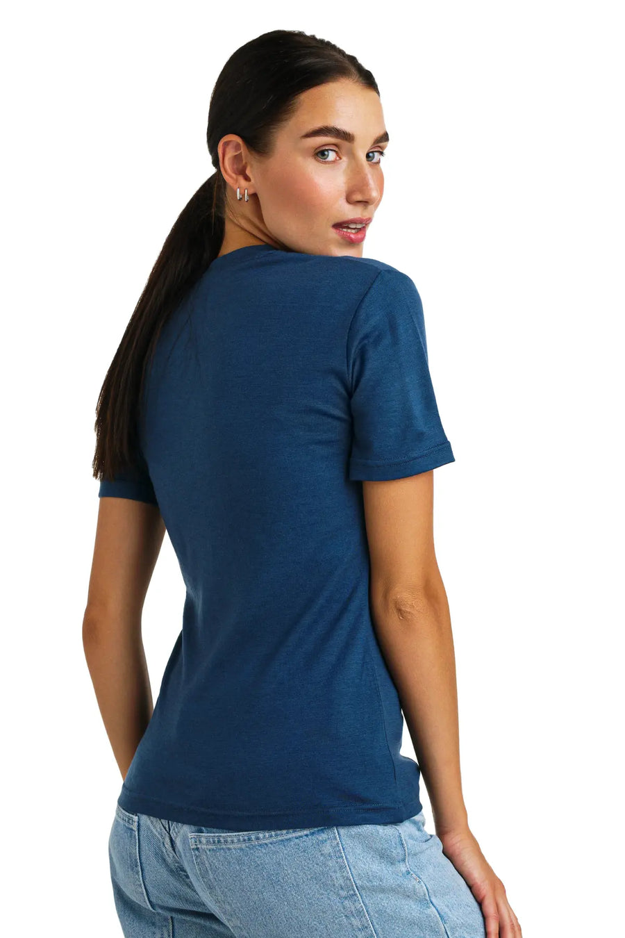 Women's Merino T-shirt 180 Denim Crewneck — view 3