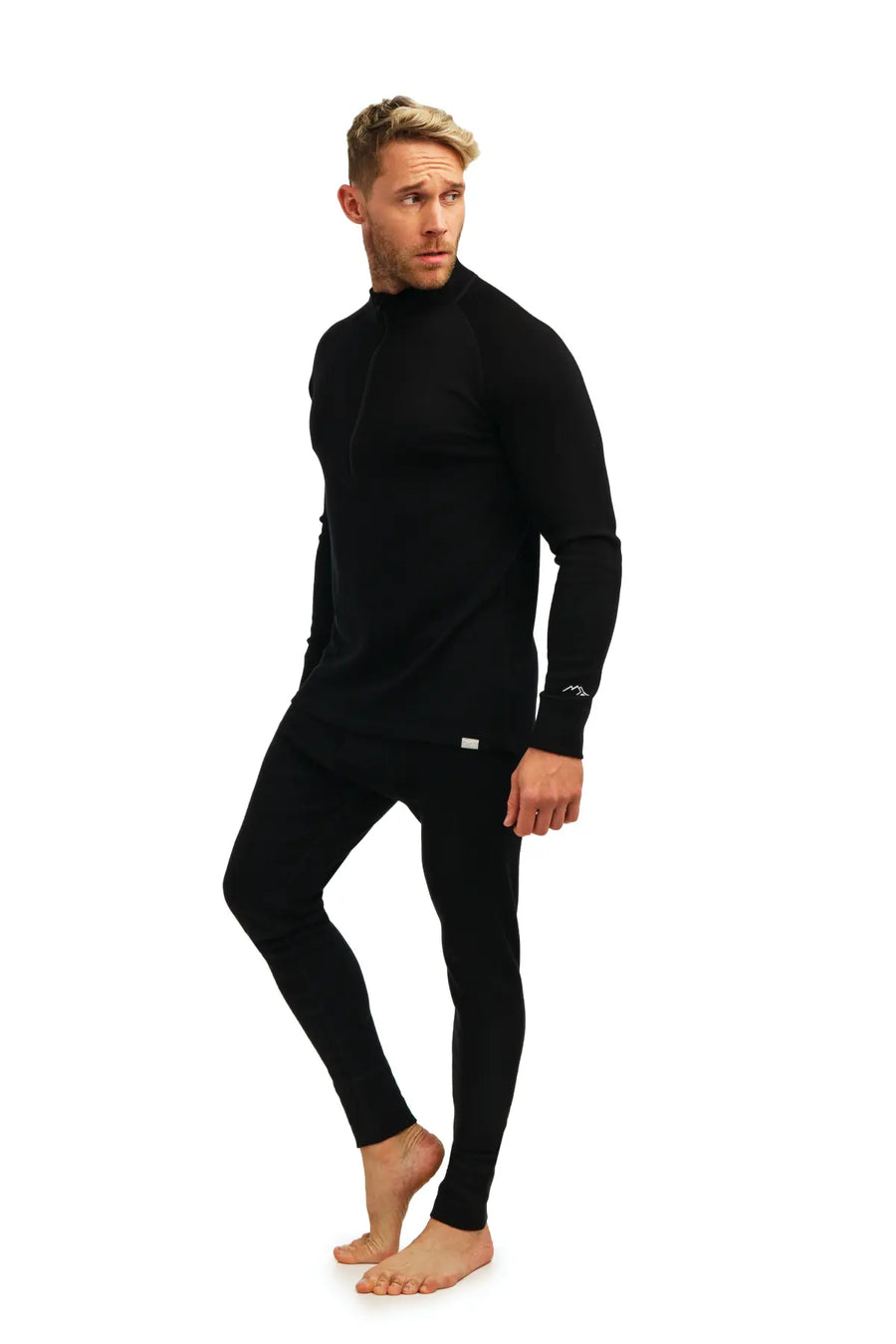 Men's Merino Thermal Set Zip 320 Black — view 3