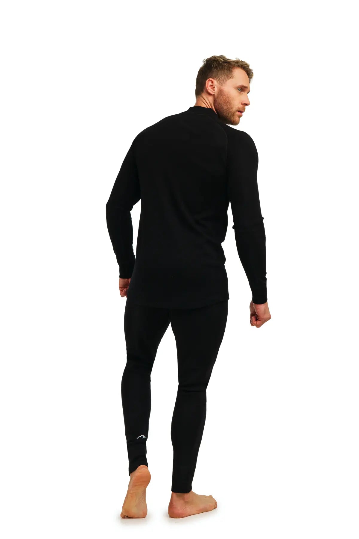 Men's Merino Thermal Set Zip 320 Black - Comfort u0026 Durability | Merino.Tech  – Merino Tech