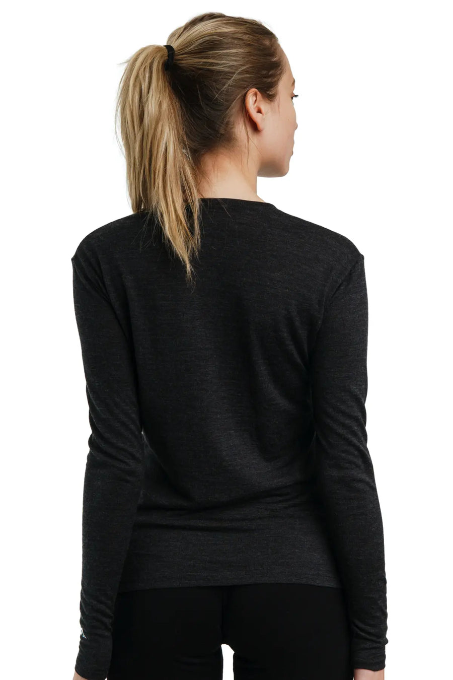Women's Merino Long Sleeve 165 Charcoal — view 3