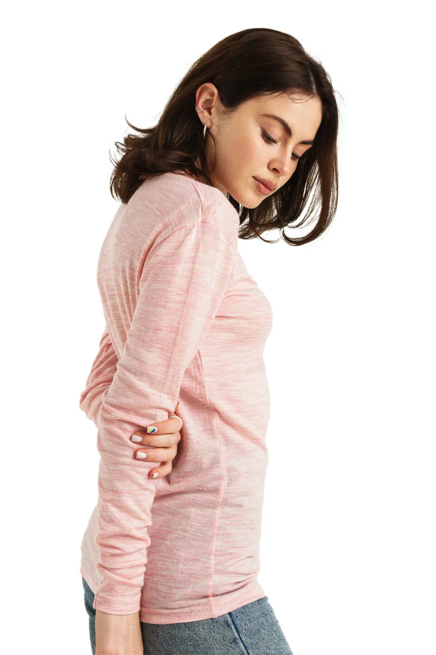 Women's Merino Long Sleeve 165 Pink Heather — view 2