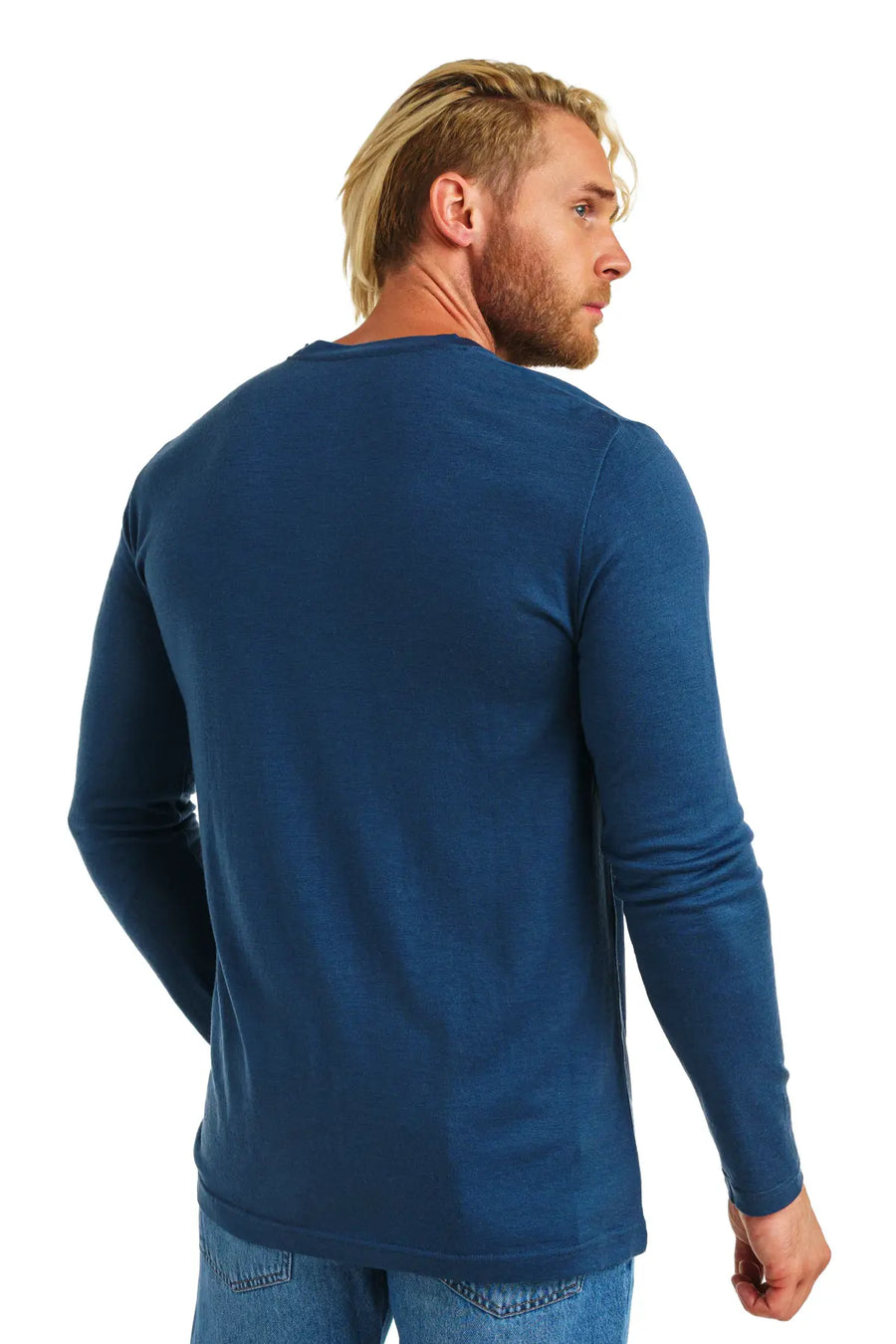 Men's Merino Long Sleeve 165 Denim Blue — view 3