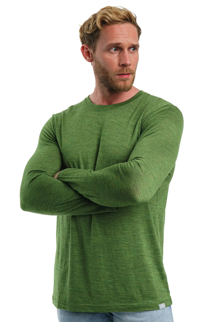 Men's Merino Long Sleeve 165 Green Olive — view 2