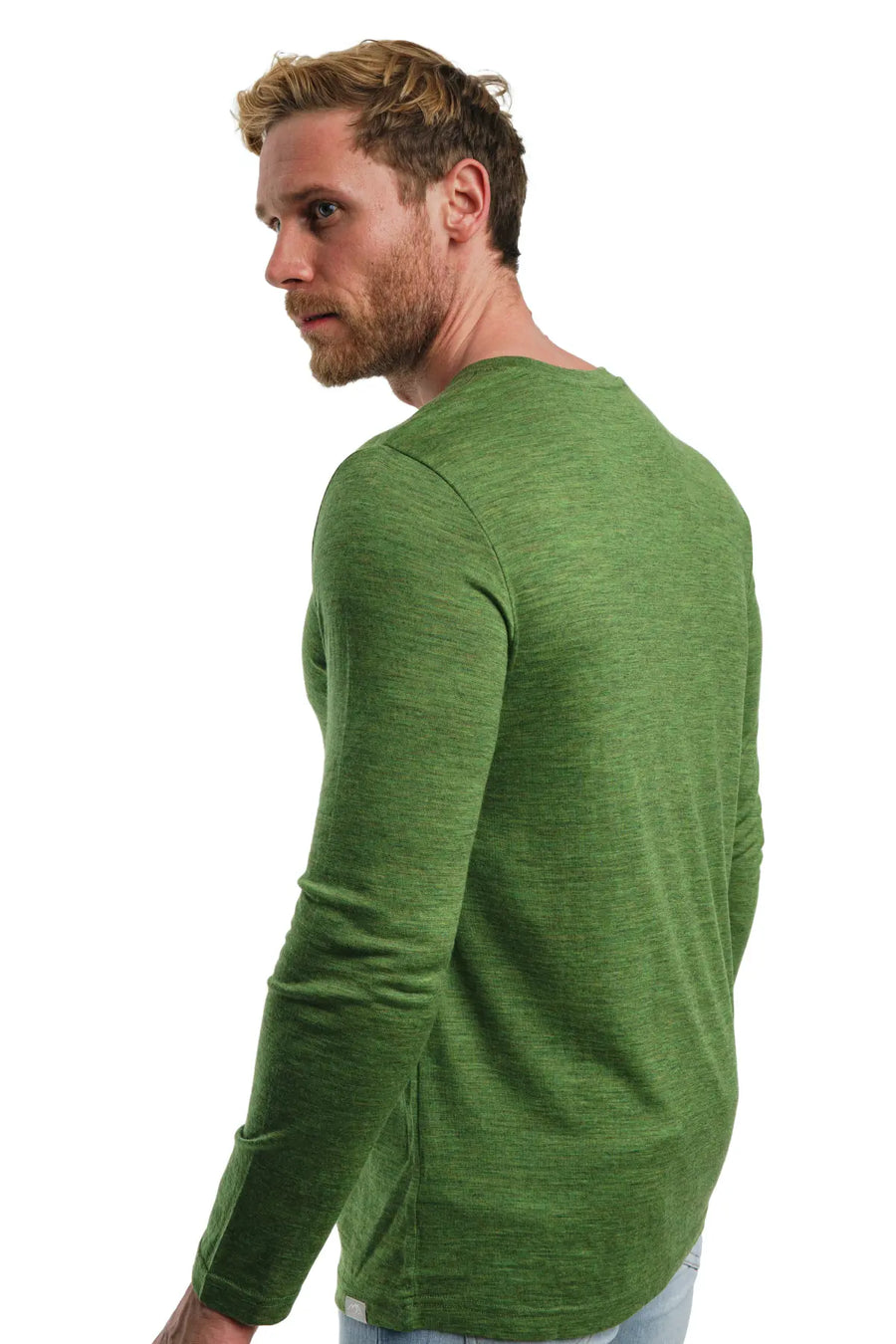 Men's Merino Long Sleeve 165 Green Olive — view 3