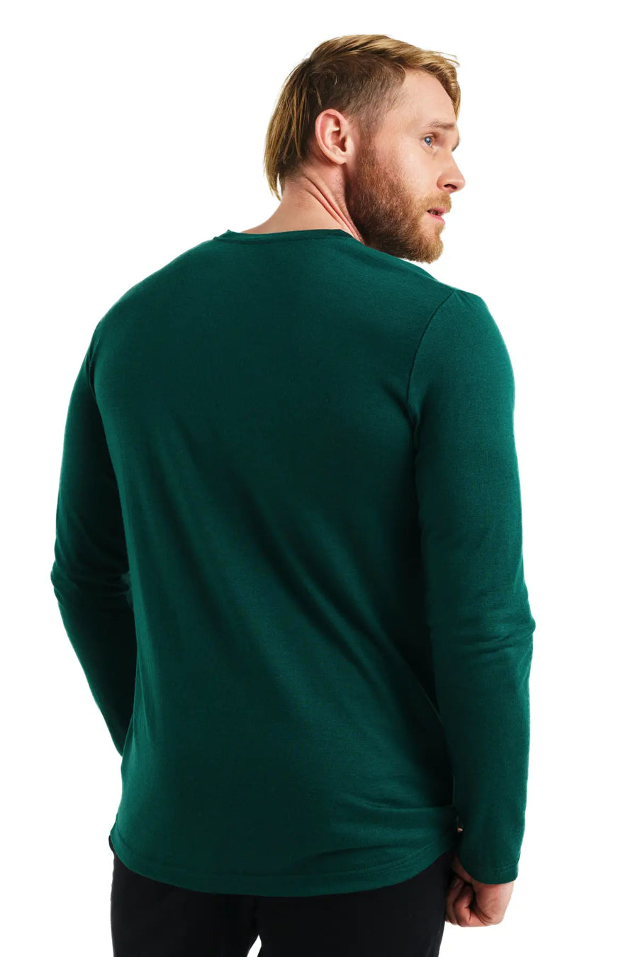Men's Merino Long Sleeve 165 Forest Green — view 3