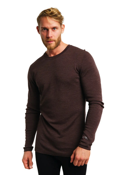 Men's Chocolate Merino Wool Long Sleeve 250 – Comfortable Layer