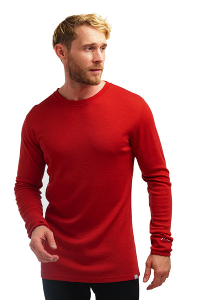 Men's Merino Long Sleeve 250 – Cherry Red Hiking & Outdoor Top