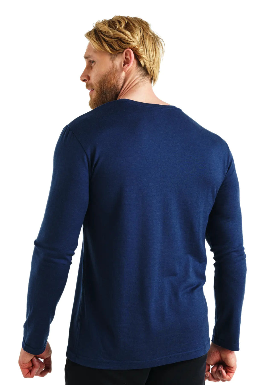 Men's Merino Long Sleeve 165 Navy — view 3