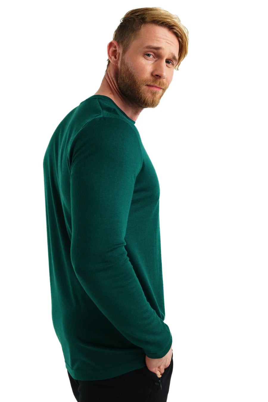 Men's Merino Long Sleeve 165 Forest Green — view 2