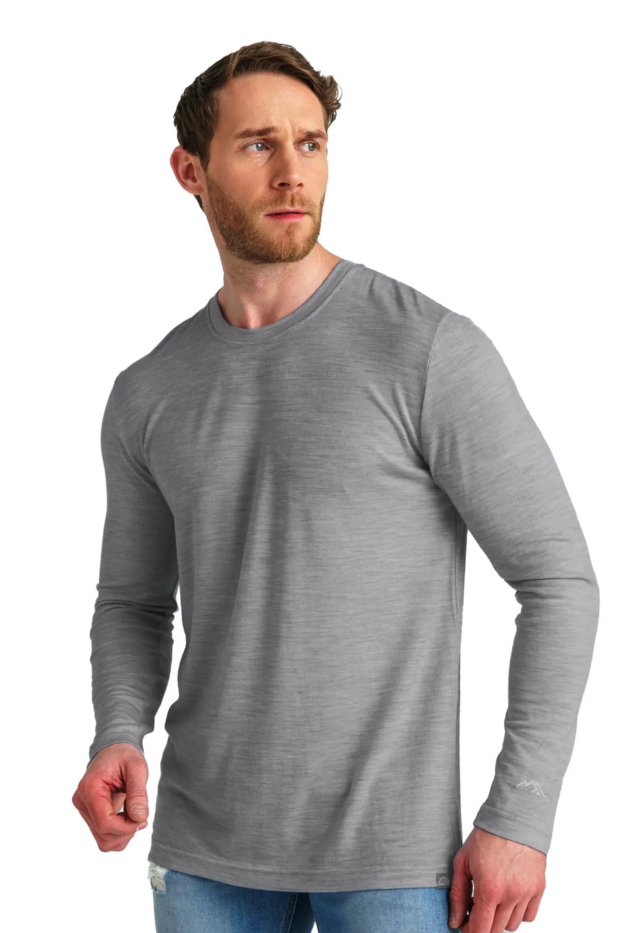 Men's Merino Long Sleeve 165 Heathered Grey — view 2