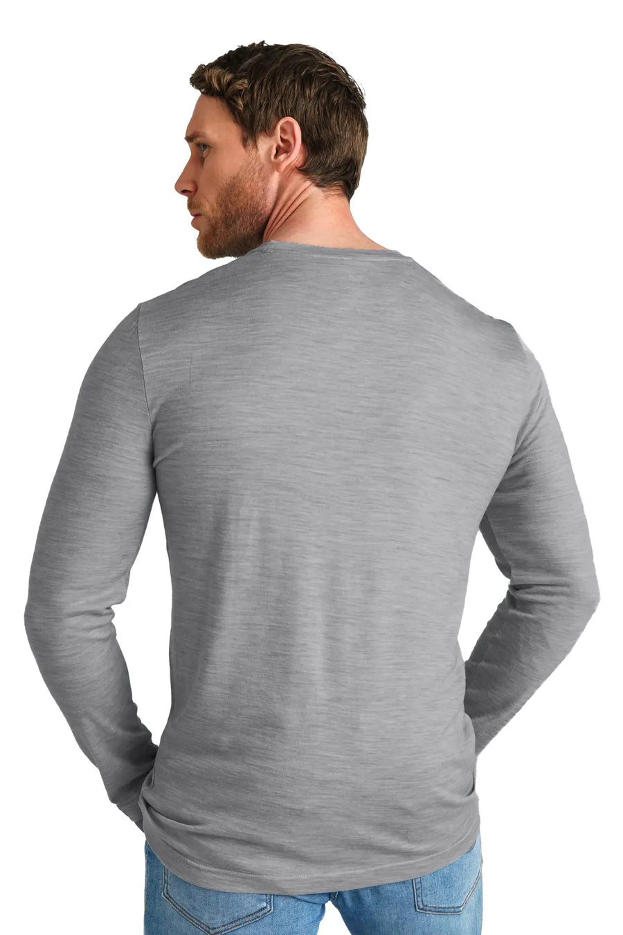 Men's Merino Long Sleeve 165 Heathered Grey — view 3