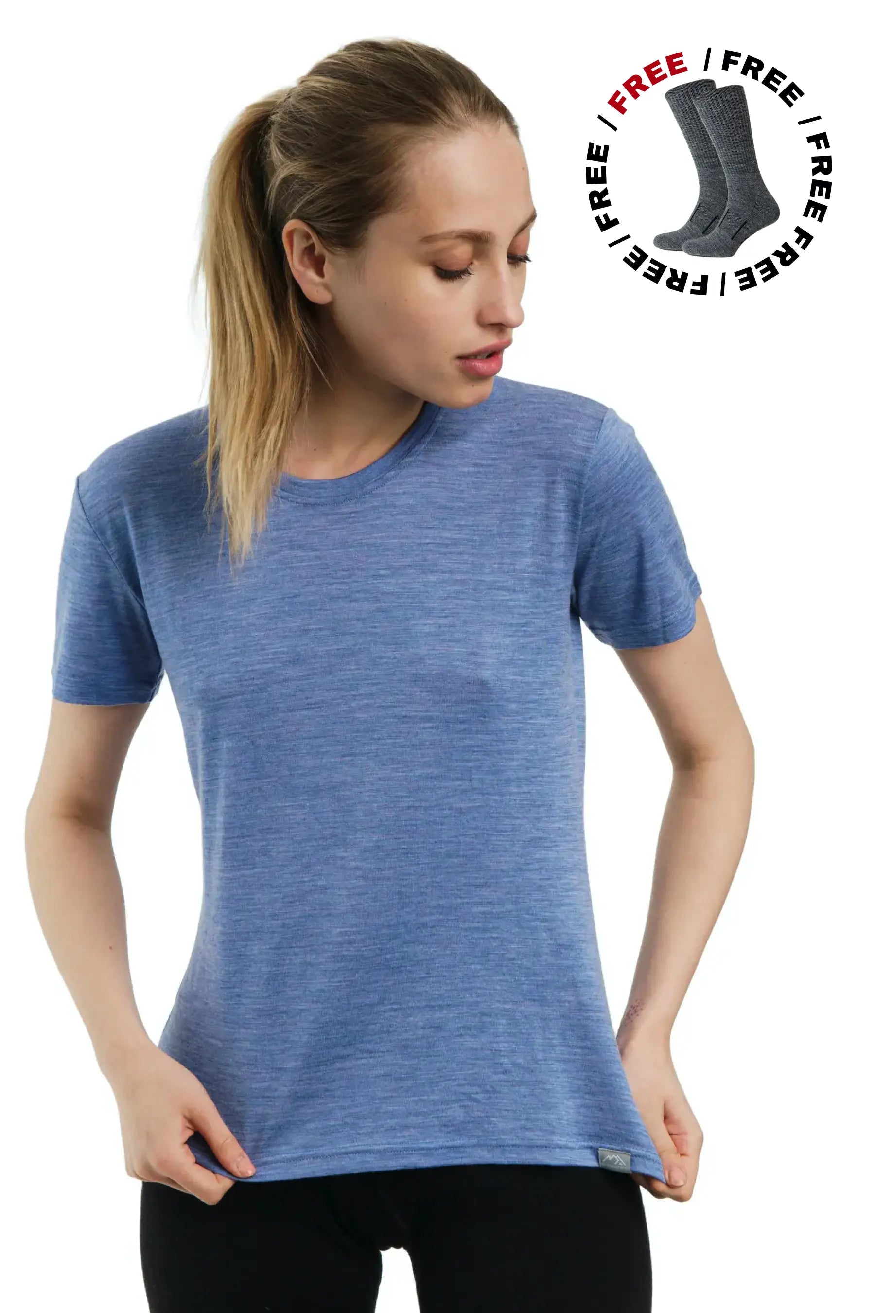 Ultimate Comfort: Women's 100% Merino Wool Deep Blue T