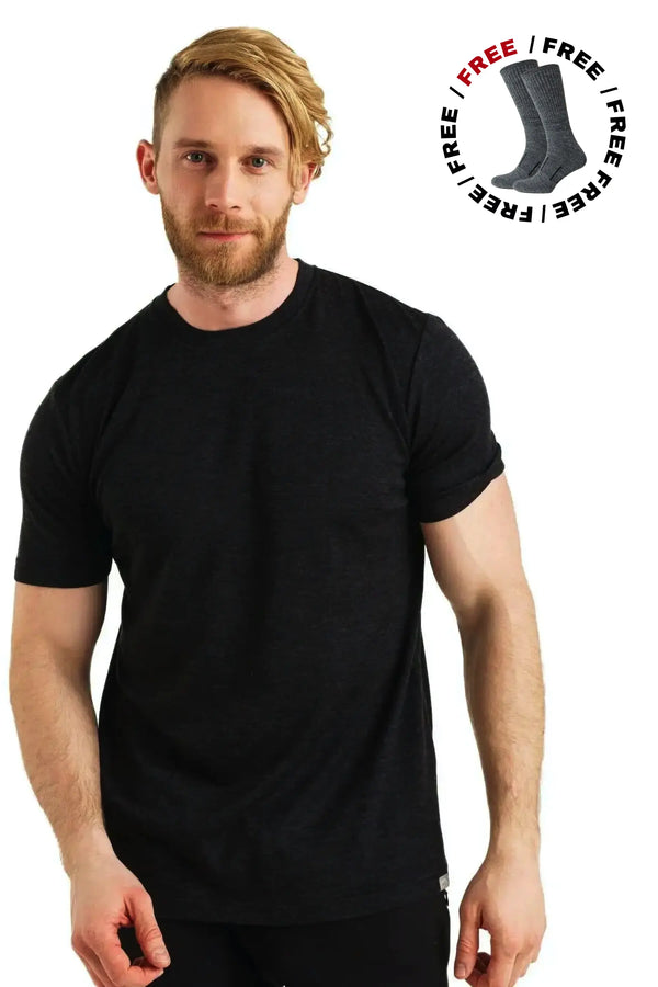 Men's Merino T-shirt 180 Melange Black