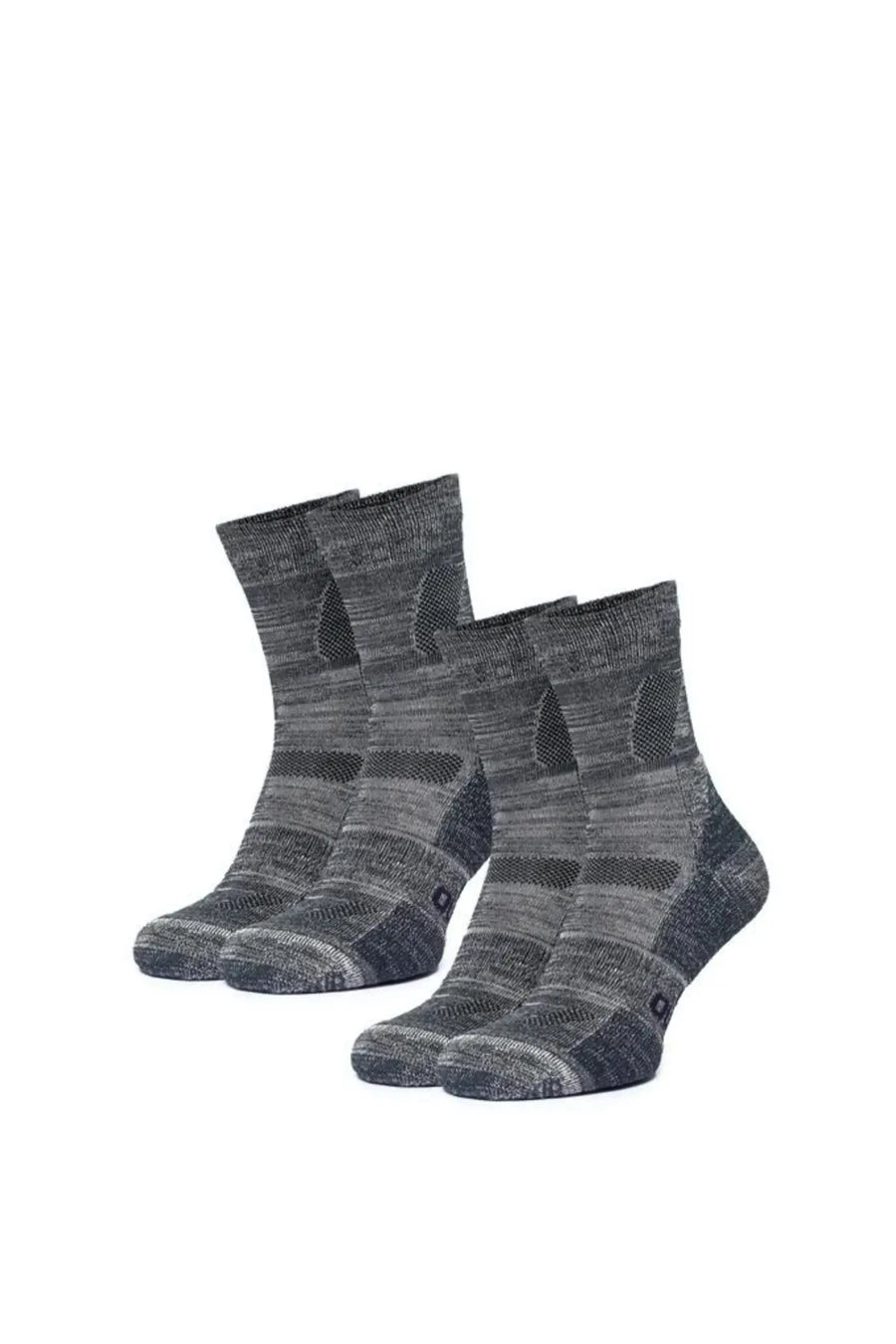 Merino Wool Hiking Socks, 2 pack, Oatmeal Black