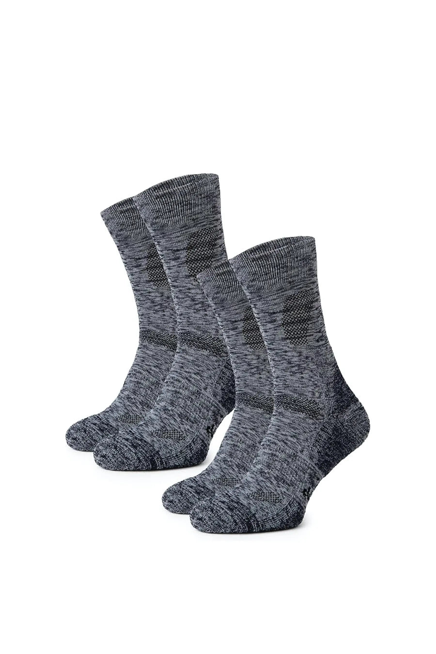 Merino Wool Hiking Socks, 2 pack, Navy Grey