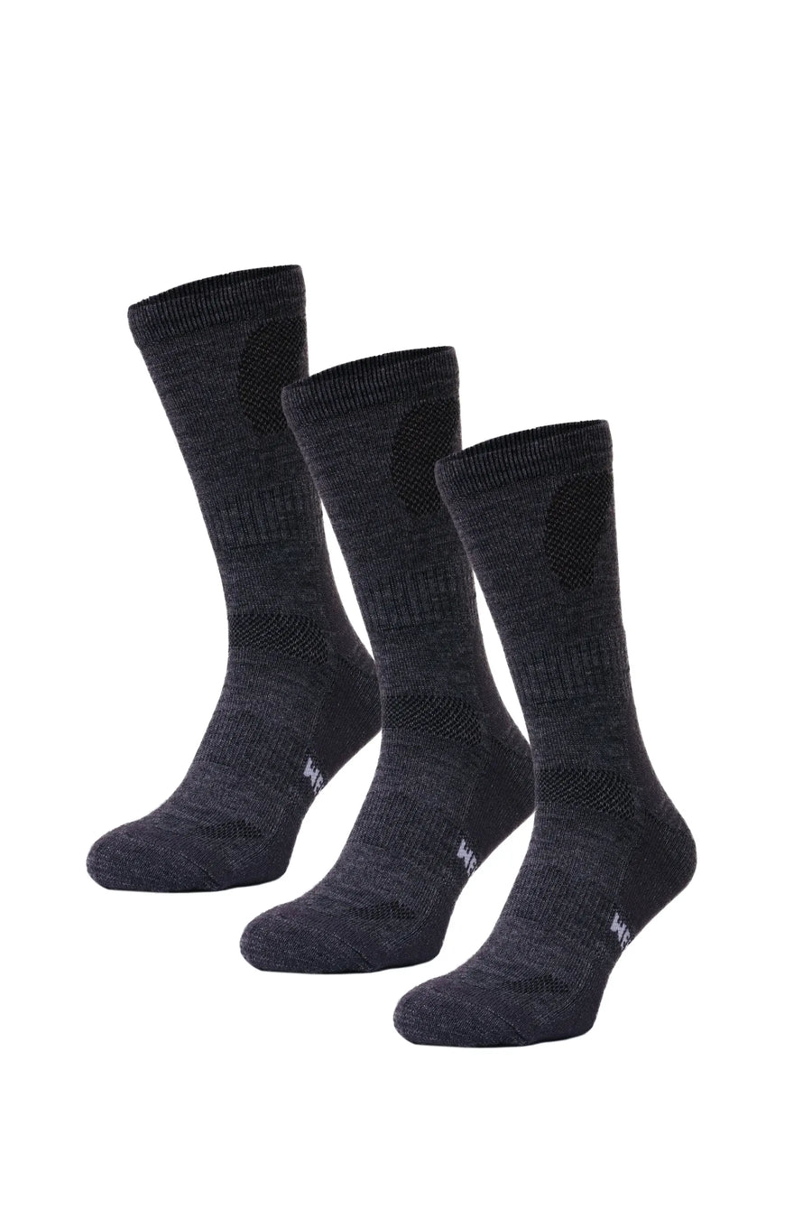 Merino Wool Hiking Socks — Pack of 3, Charcoal Grey