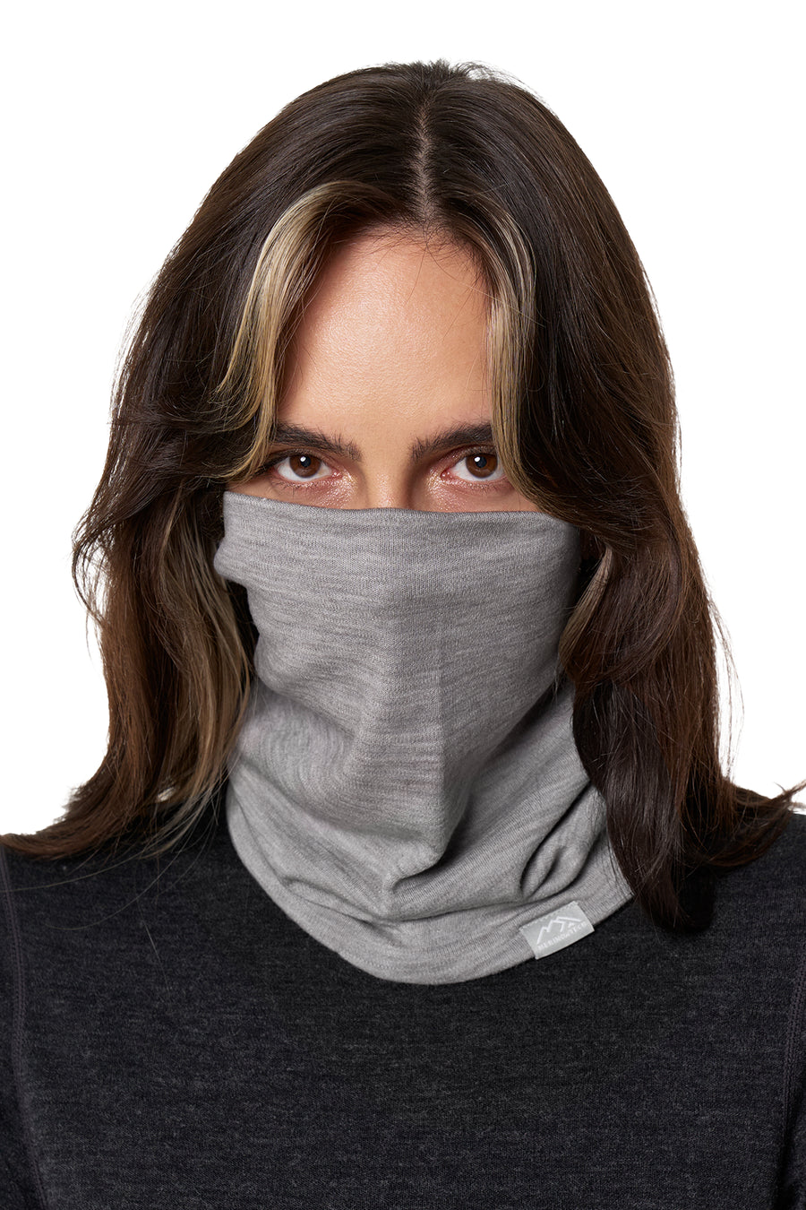 Merino Double-Layer Neck Gaiter Grey Melange