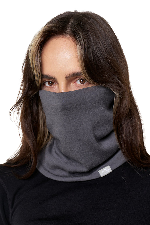 Merino Double-Layer Neck Gaiter Grey Shades