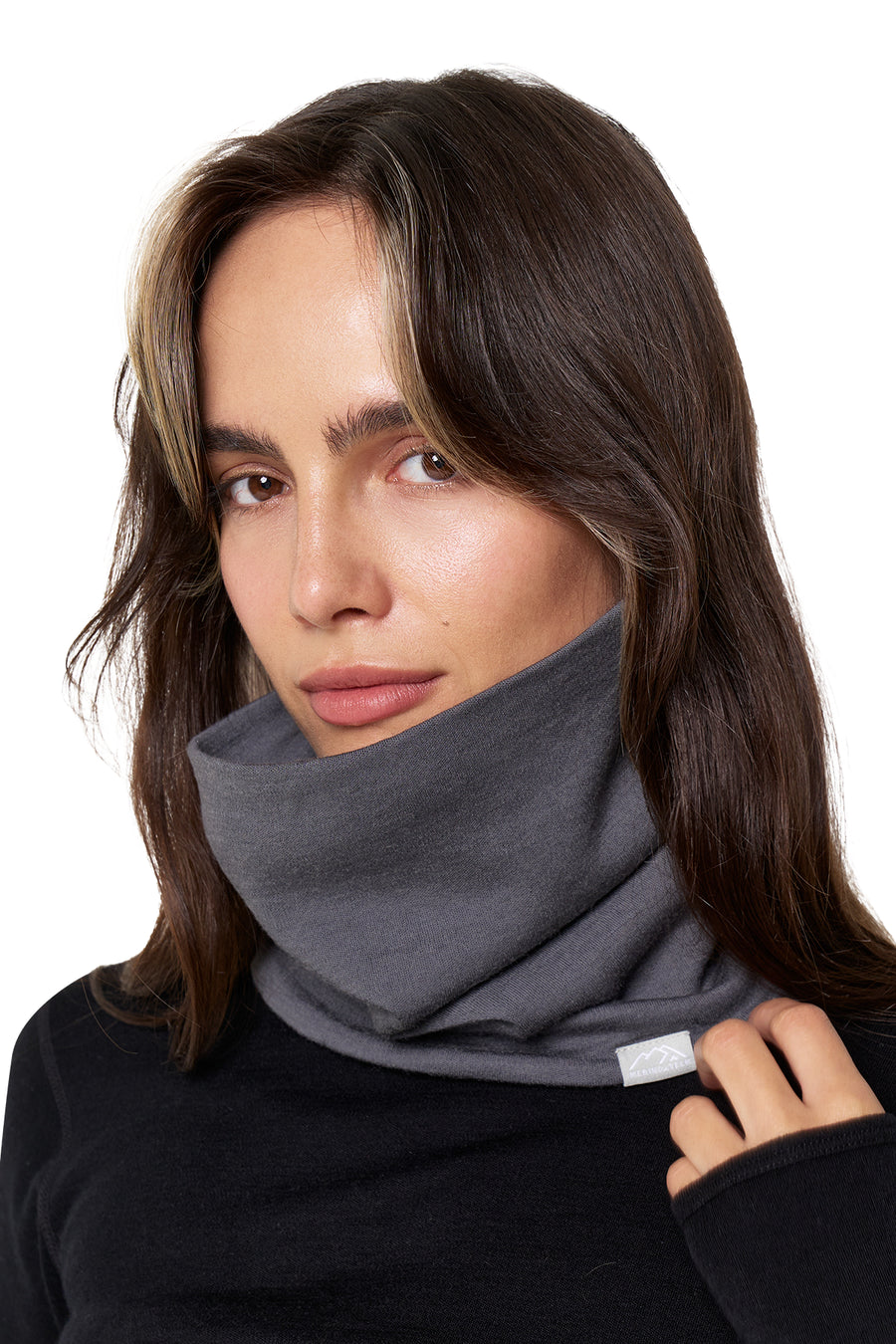 Merino Double-Layer Neck Gaiter Grey Shades — view 3