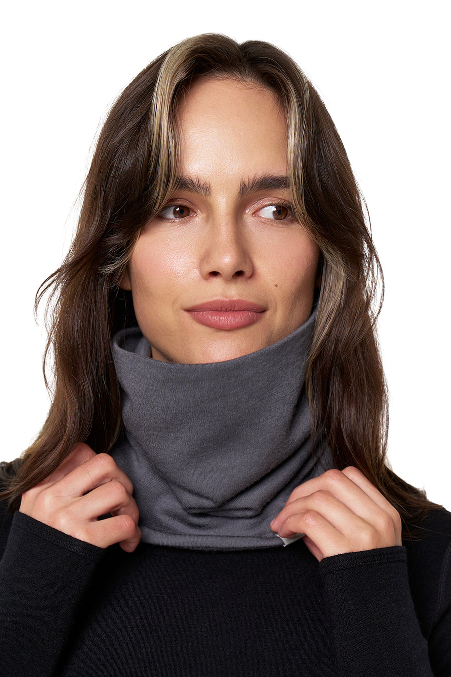 Merino Double-Layer Neck Gaiter Grey Shades — view 2