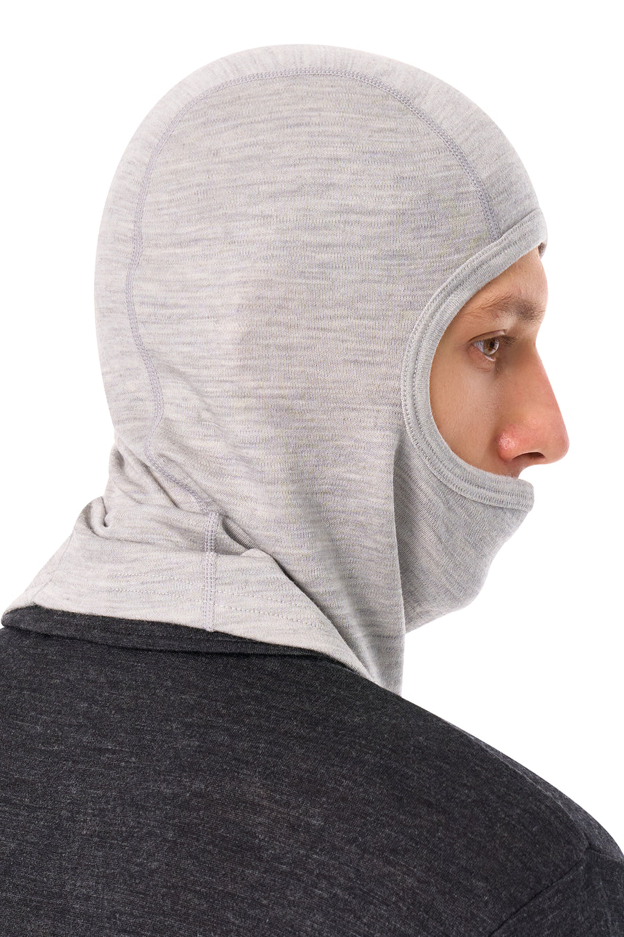 Merino Wool Balaclava Heather Grey — view 3