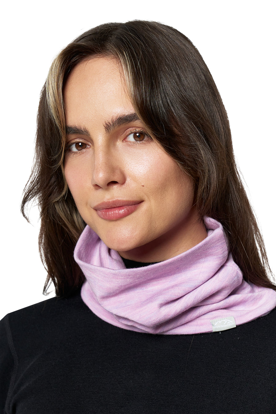 Merino Double-Layer Neck Gaiter Heather Lilac — view 3