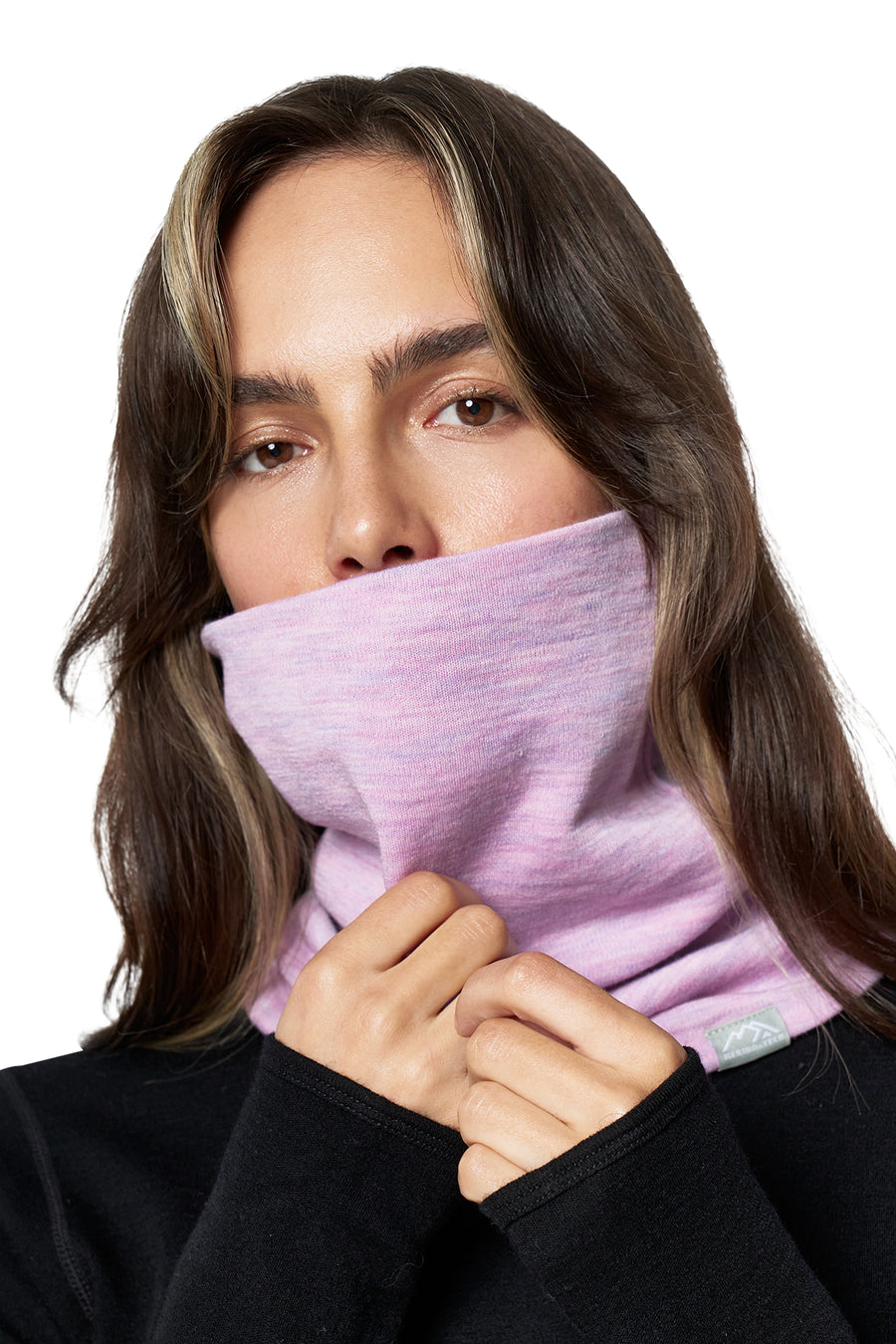 Merino Double-Layer Neck Gaiter Heather Lilac — view 2