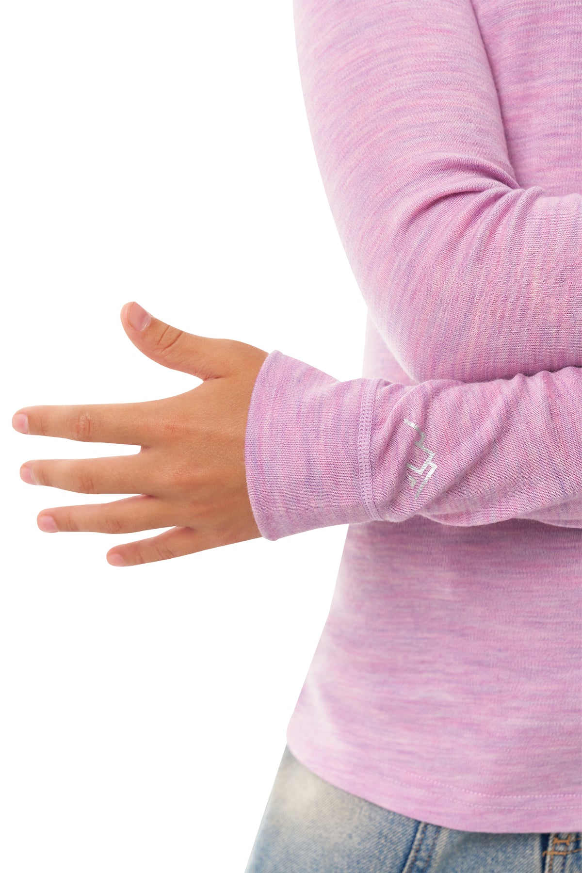 Kids' Merino Wool Long Sleeve 250 Heather Lilac — view 4