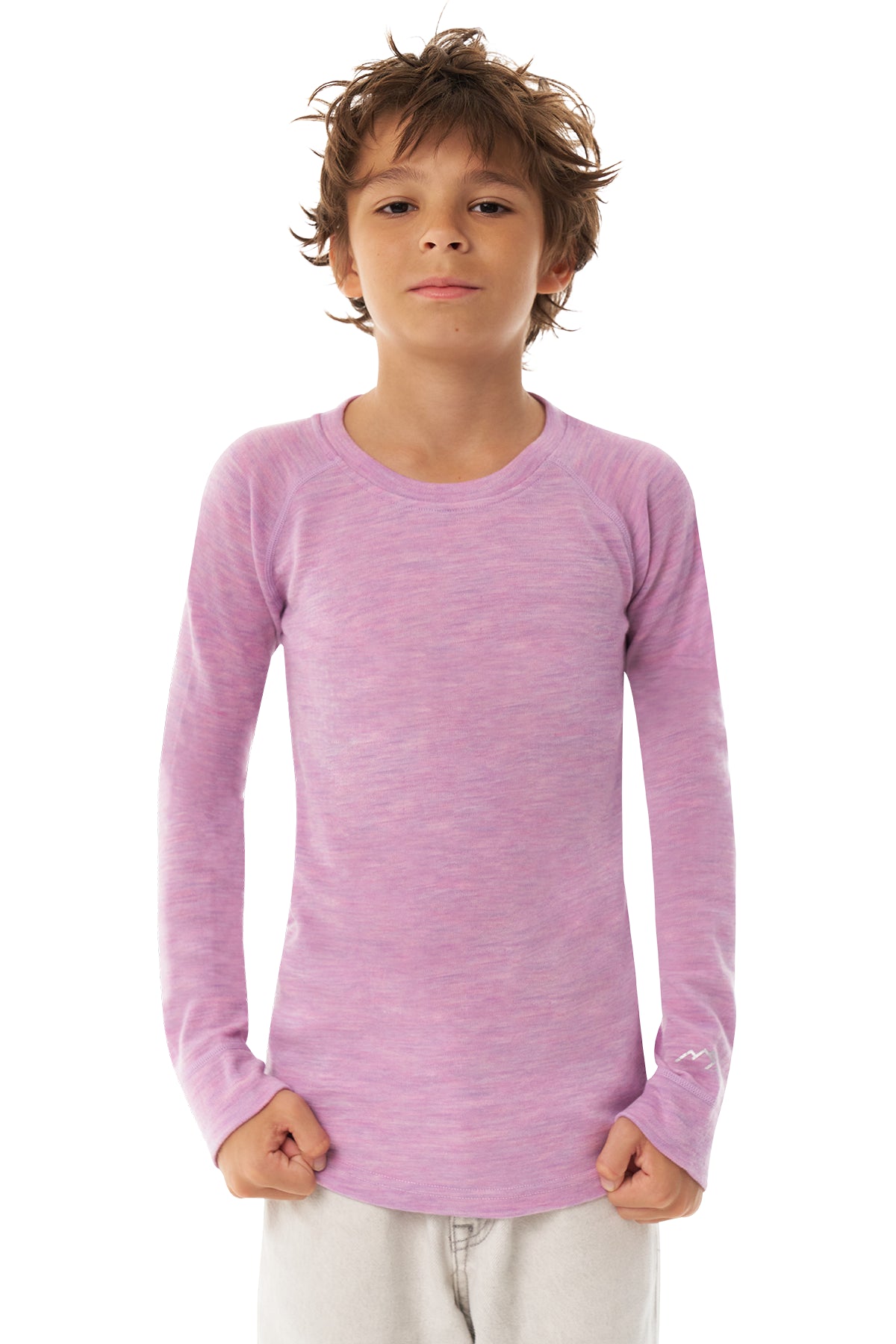 Kids' Merino Wool Long Sleeve 250 Heather Lilac — view 5