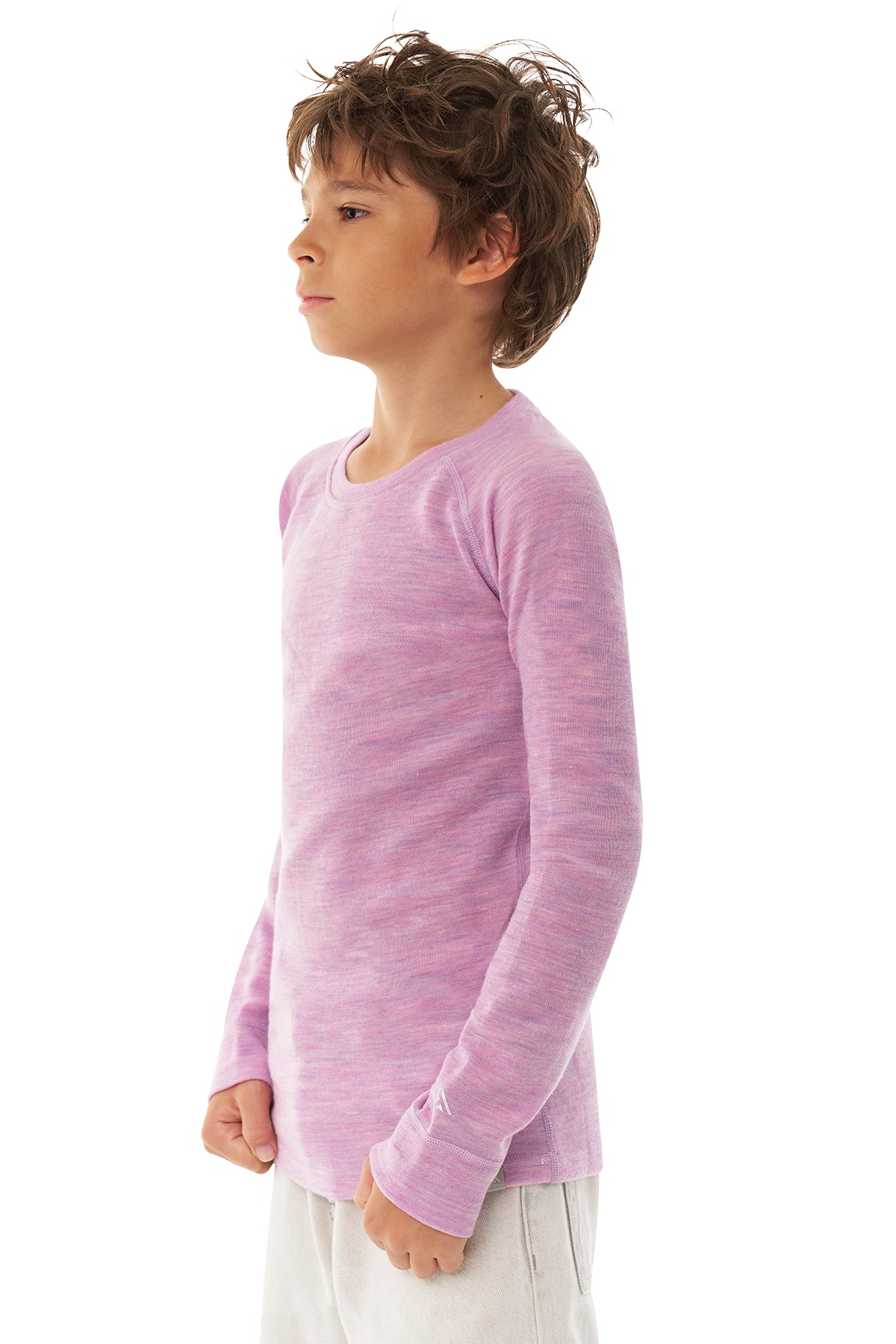 Kids' Merino Wool Long Sleeve 250 Heather Lilac — view 7