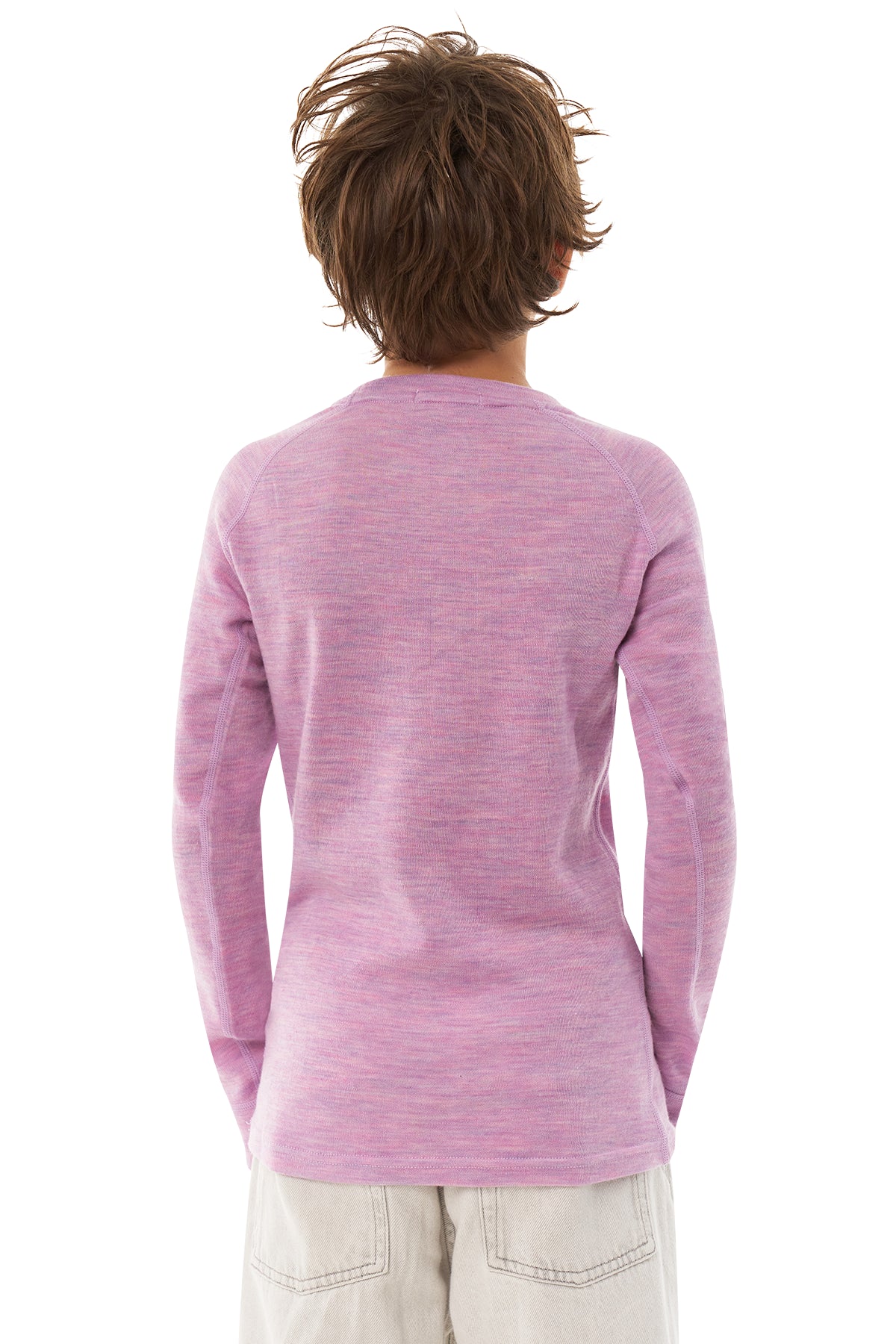 Kids' Merino Wool Long Sleeve 250 Heather Lilac — view 6
