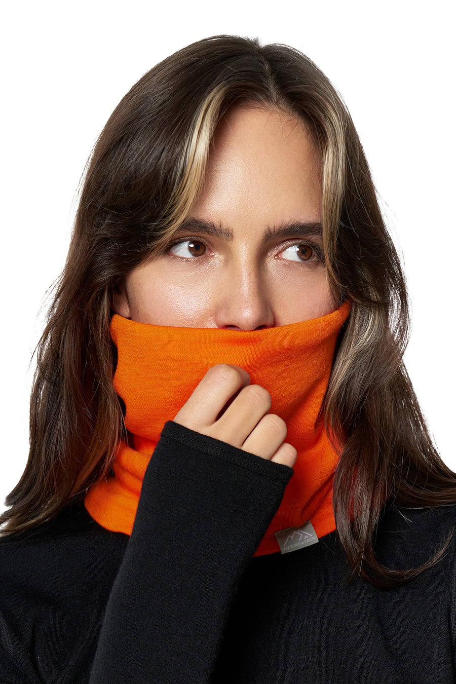 Merino Double-Layer Neck Gaiter Hunter Orange — view 2